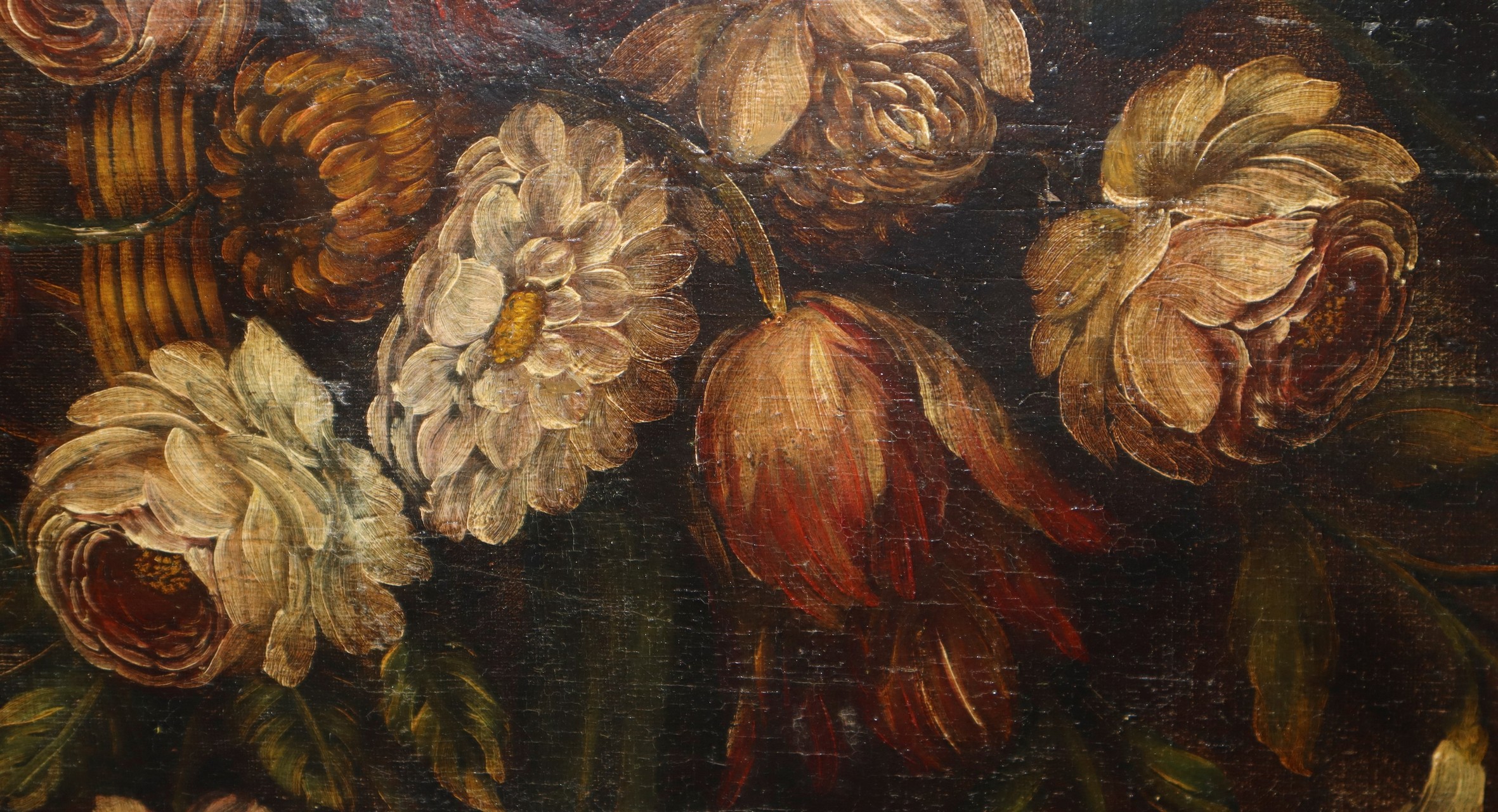 Composition of flowers in basket and vase, 19th century painter - Image 3 of 6