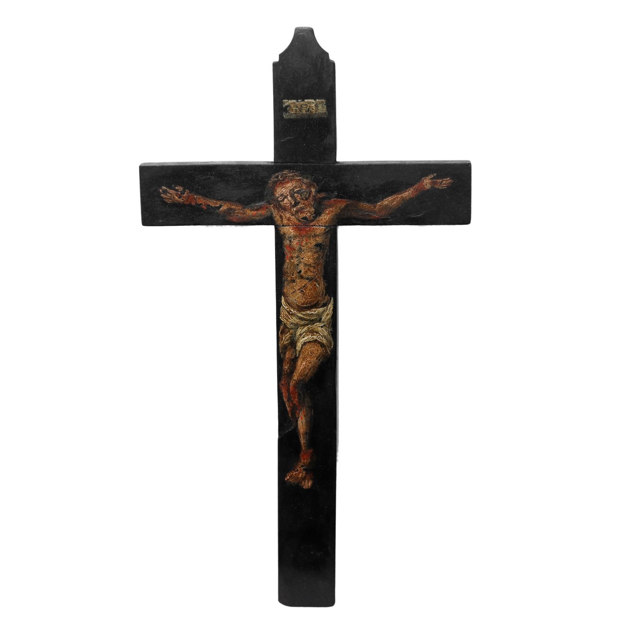 Crucifix painted on wood, Sicily, 17th century