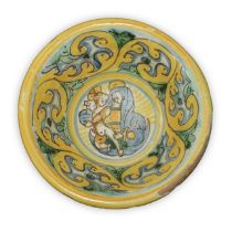 Majolica bowl decorated with a depiction of the Madonna and Child, Deruta, 17th century