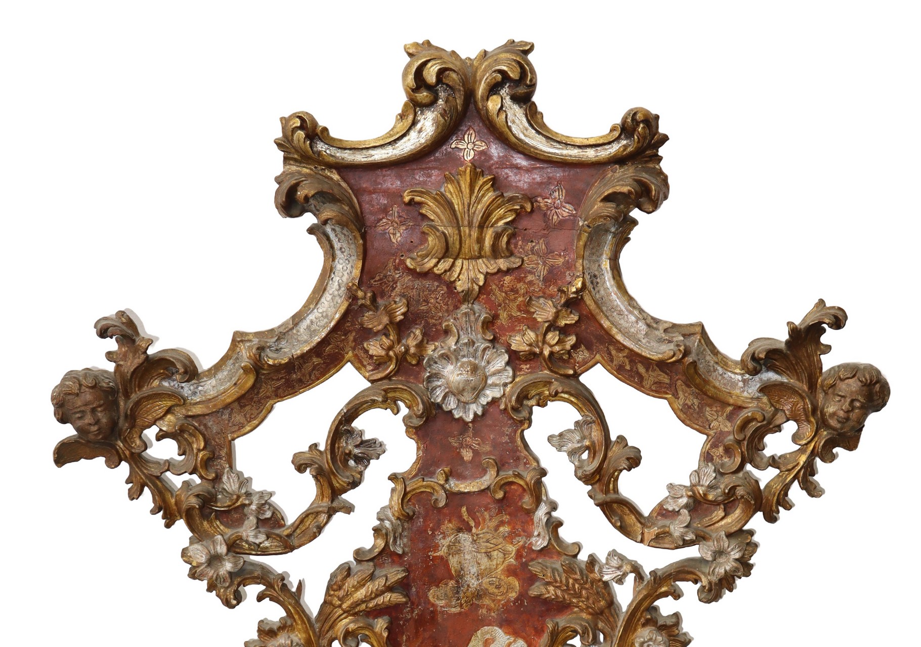 Louis XIV frieze lacquered and gilded with silvered floral inserts, Early 18th century - Bild 2 aus 4