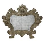 Cartagloria in embossed metal, with mercury mirror, Early 18th century