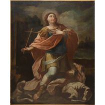 Saint Rocco with dogs, 17th century painter