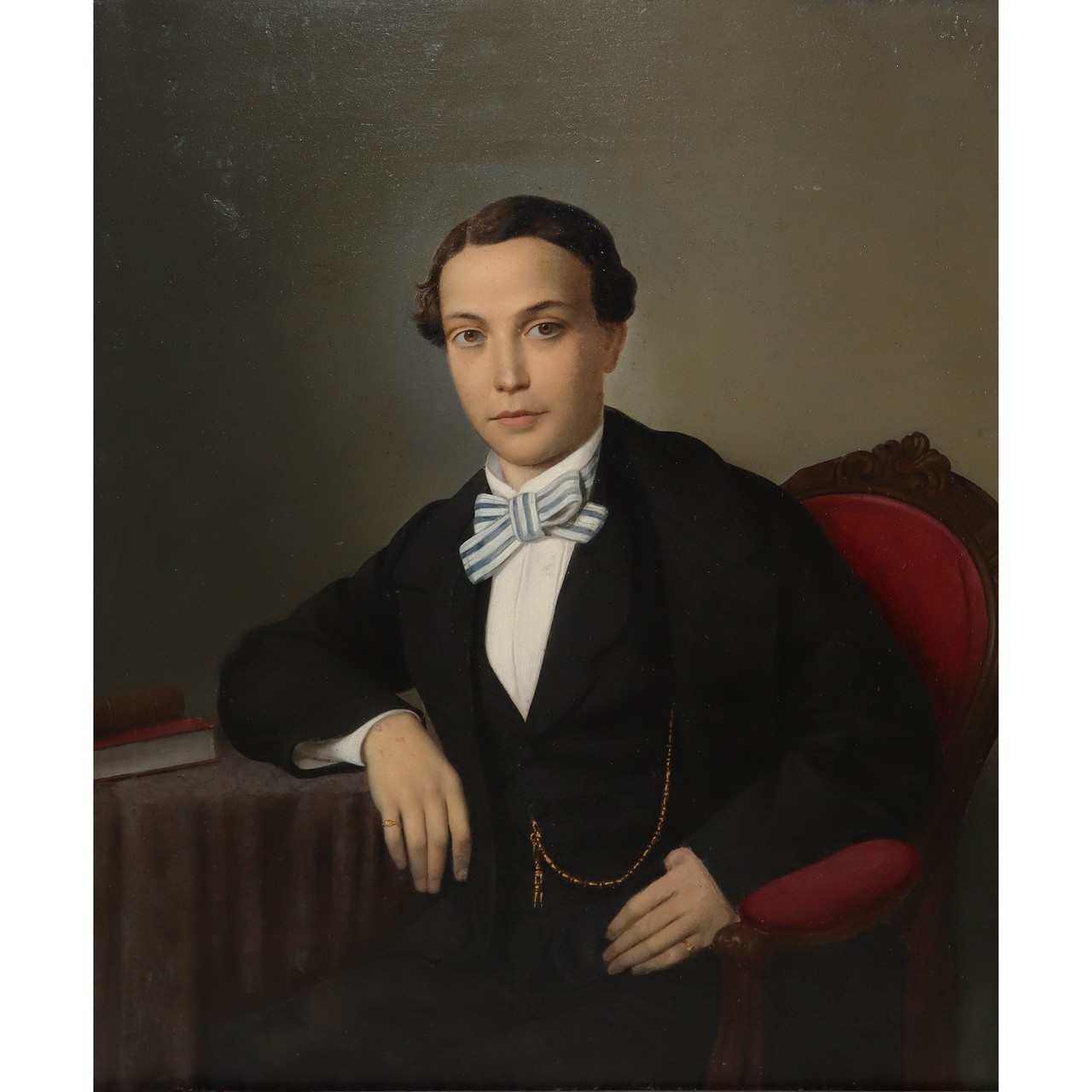 Giuseppe Patania (Palermo 1780-Palermo 1852) - Portrait of a young man, 1850 - Image 2 of 4