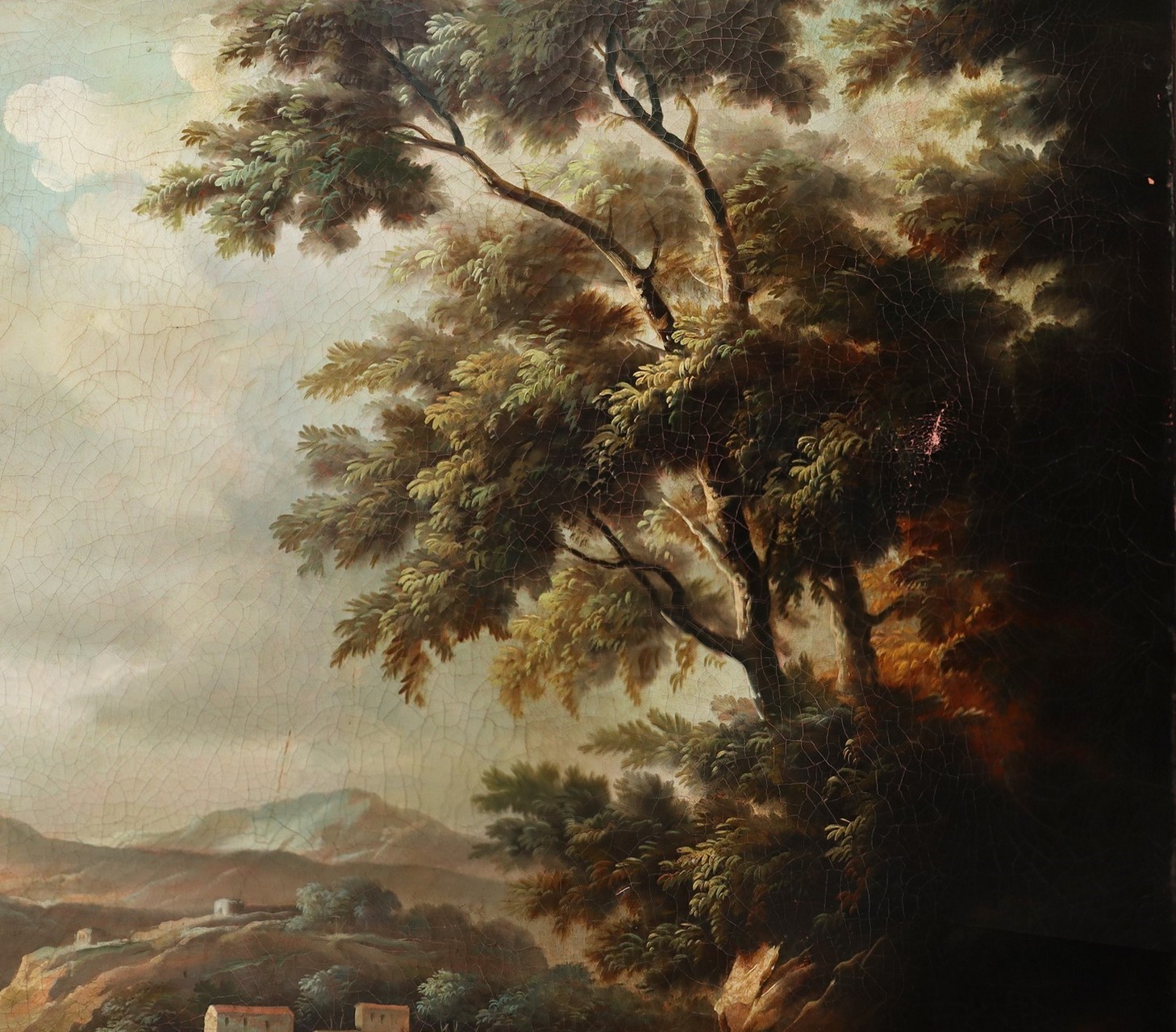 Jan Frans van Bloemen L'Orizzonte (Anversa 1662-Roma 1749) - Landscape with characters and temple i - Image 4 of 7