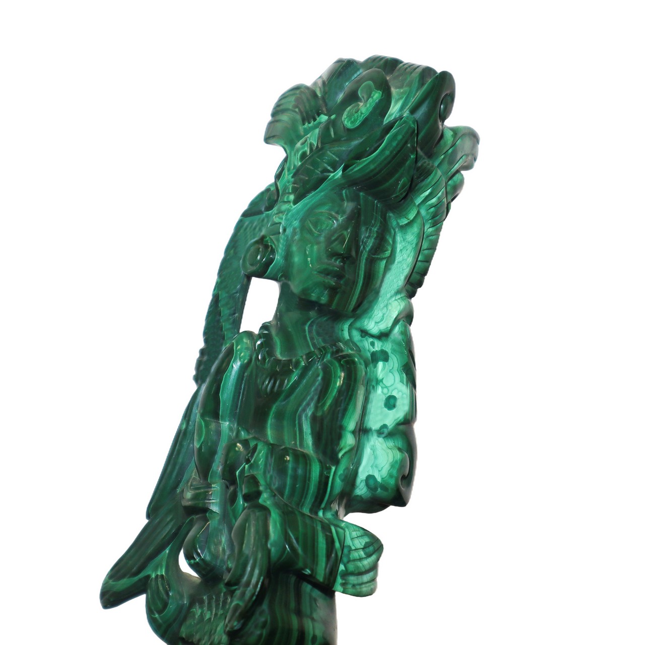 Malachite figure on black base - Image 6 of 6