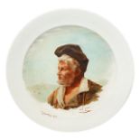 Antonino Leto (Monreale 1844-Capri 1913) - Richard porcelain painted wall plate depicting the Fishe