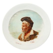 Antonino Leto (Monreale 1844-Capri 1913) - Richard porcelain painted wall plate depicting the Fishe