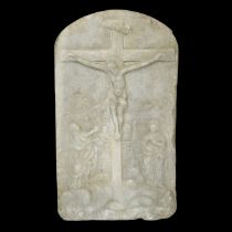 Autore del XV secolo - Sticciato bas-relief on white marble depicting the Crucifixion, 15th century