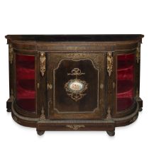 Etagere boulle with central door and two side glass doors