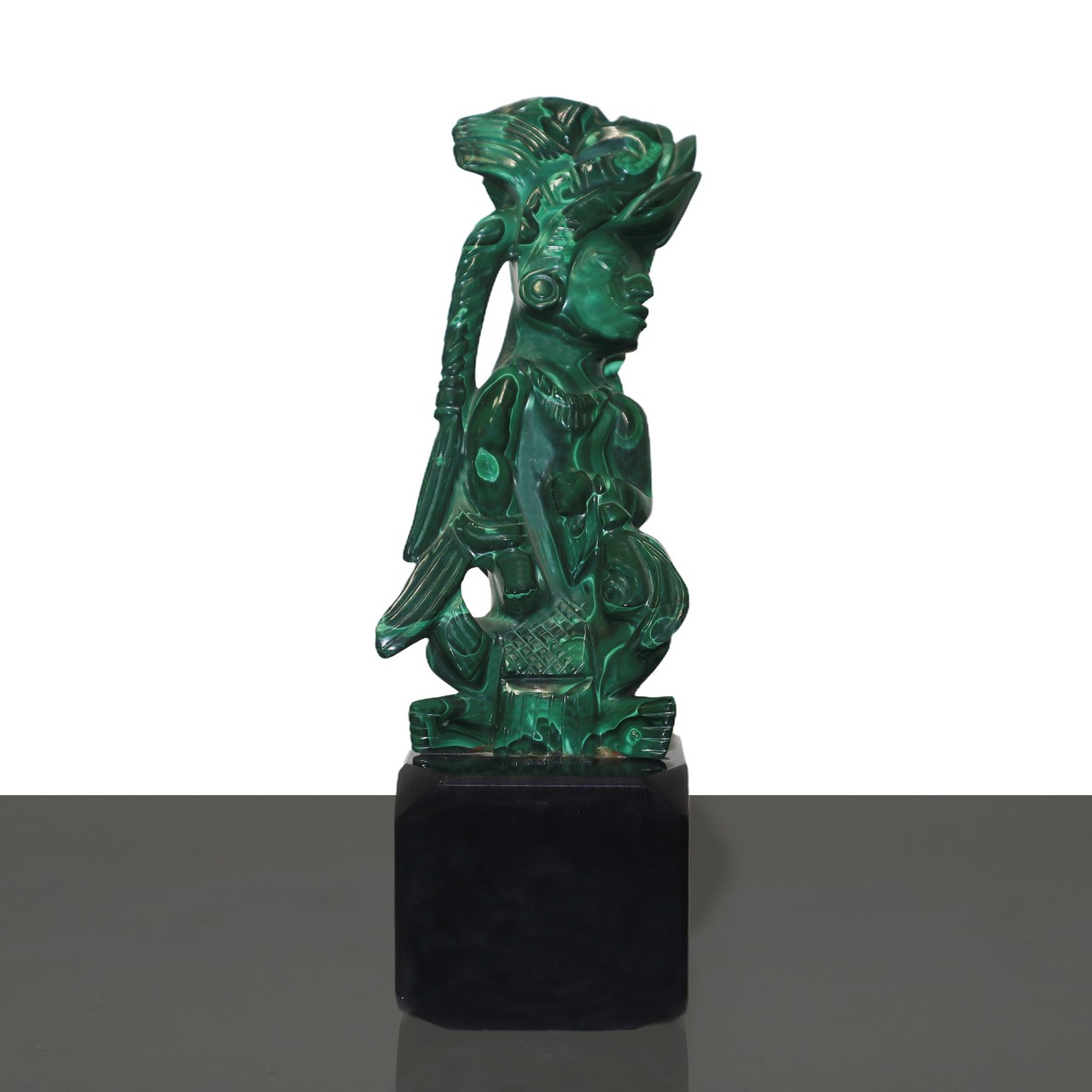 Malachite figure on black base