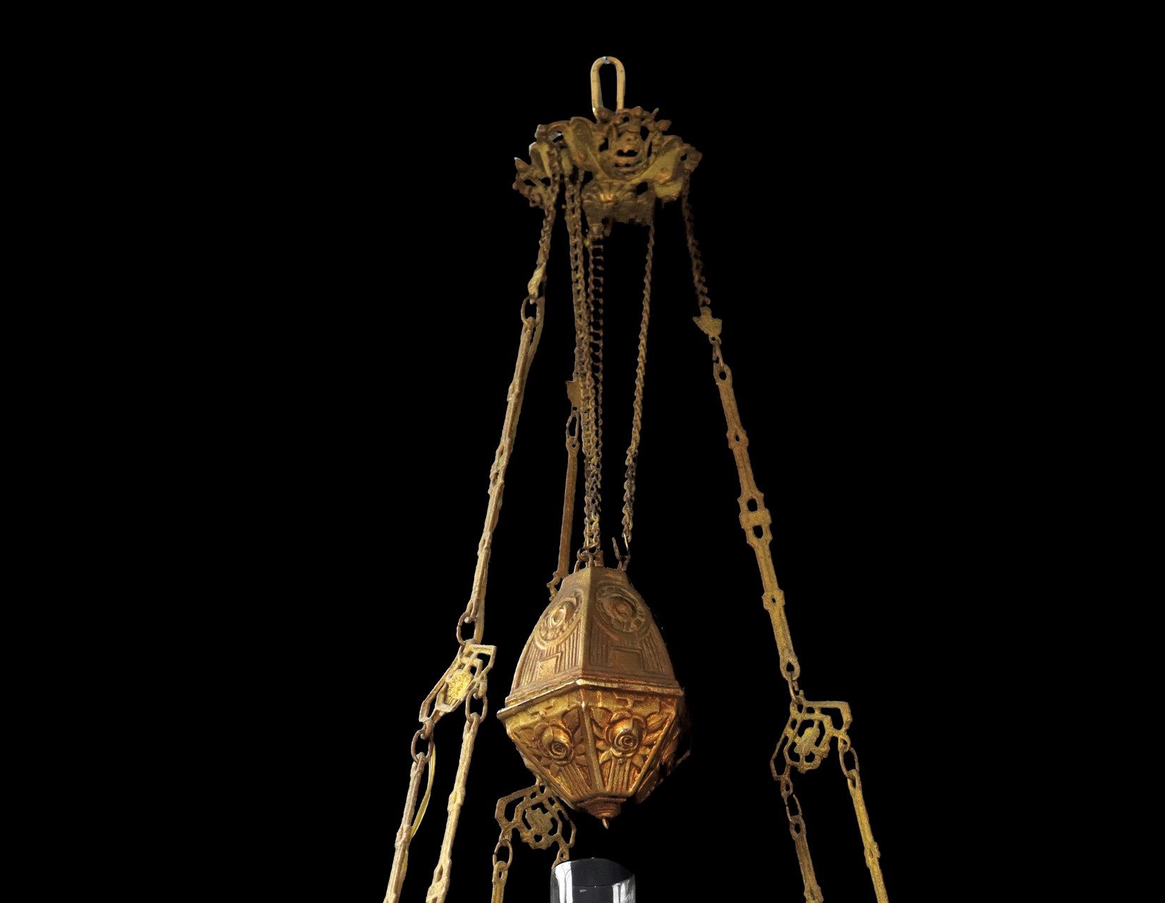 Pendant oil chandelier, Early 20th century - Image 4 of 4