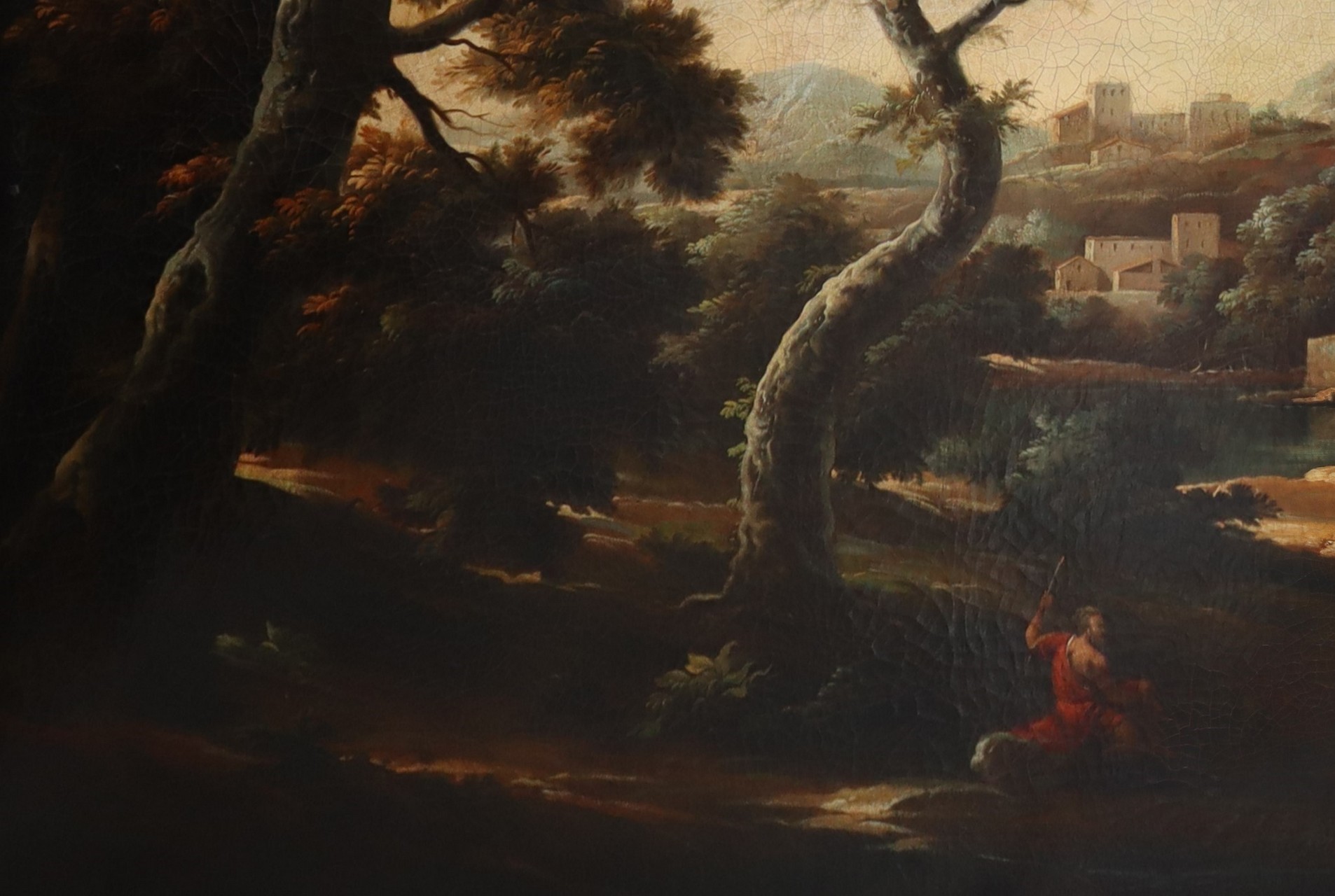 Jan Frans van Bloemen L'Orizzonte (Anversa 1662-Roma 1749) - Landscape with characters and temple i - Image 5 of 7