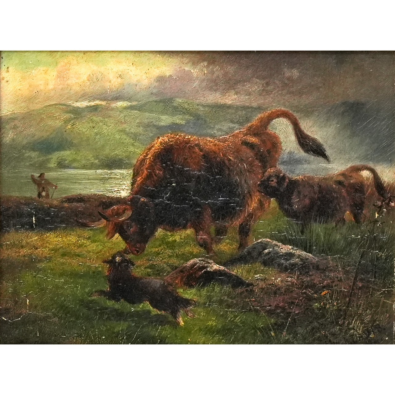 Country scene with Scottish cattle, 1840