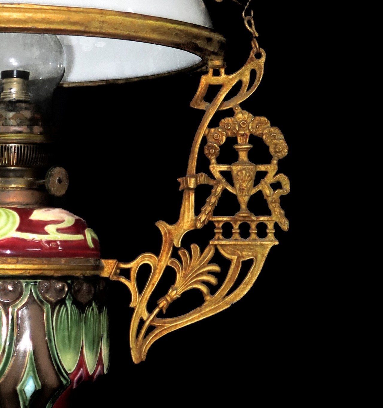 Pendant oil chandelier, Early 20th century - Image 3 of 4