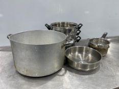 5no. Various Stainless Steel Cooking Pots as Lotted