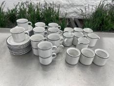 16no. Cup & Saucer Porcelain Sets, 7no. Milk Jugs & 3no. Sugar Bowls