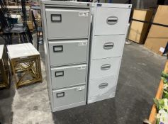 2no. Steel Frame 4-Draw Filling Cabinet 620 x 460 x 1330mm