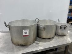 3no. Various Size Stainless Steel Cooking Pots as Lotted