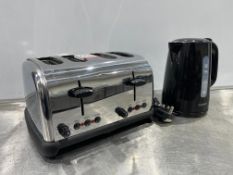 Stainless Steel 4 Slot Toaster & Goodman's Kettle as Lotted