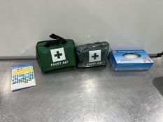 2no. First Aid Kits Complete With Protective Gloves & Coloured Labels