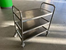 3-Tier Stainless Steel Mobile Serving Trolley 780 x 430 x 710mm