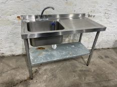 Vogue Stainless Steel 2-Tier Single Basin Sink 1200 x 600 x 1200mm