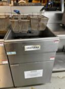 Adexa GF150 Stainless Steel Twin Basket Single Tank Commercial Gas Fryer, 530 x 780 x 1200mm