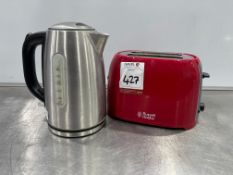 Russell Hobbs 2 Slot Toaster & Stainless Steel Kettle as Lotted