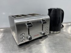 Caterlite Stainless Steel 4 Slot Toaster & Russell Hobbs Kettle as Lotted