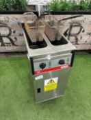 Frifri FFS42 Stainless Steel Twin Basket Double Tank Commercial Electric Fryer Three Phase 400V, 400