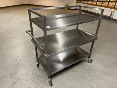 3-Tier Stainless Steel Mobile Serving Trolley 1230 x 1280 x 600mm