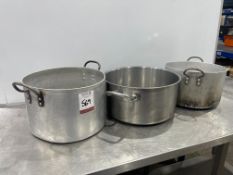 3no. Various Size Stainless Steel Cooking Pots as Lotted