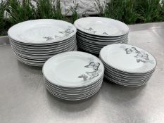 35no. Butterfly Porcelain Round Plates Various Sizes