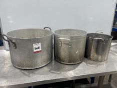 3no. Various Size Stainless Steel Cooking Pots as Lotted