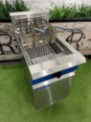 Blue Seal E43 Stainless Steel Twin Basket Single Tank Commercial Electric Fryer 400V Three Phase 450