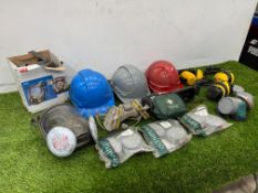 Quantity of Various PPE Comprising, 3no. Hard Hats,3no. Ear defenders, 4no. Respirators, 3no.