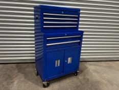 Steel 2-Section Tool Cabinet with Contents, 680mm x 410mm x 1150mm