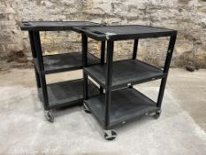 2no. 3 Tier Plastic Mobile Work Trolleys Approx. 600 x 460 x 850mm