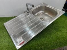 Stainless Steel Single Bowel Sink & Tap 860 x 500mm