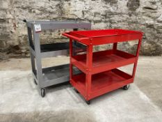 2no. Various 3 Tier Mobile Work Trolley as Lotted