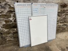 3no. Various White Boards as Lotted