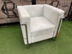 Chrome Frame Faux Leather Upholstered Chair 720 x 680 x 660mm