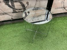 Chrome Frame Glass Top Side Table 410 x 460mm