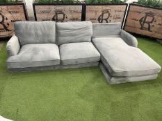 Timber Frame Fabric Upholstered 3-Seat Corner Sofa 2450 x 1450 x 700, Please Note; Legs & Cushion