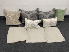 5no. Cushions Sizes & Styles Vary & 3no. Cushion Covers