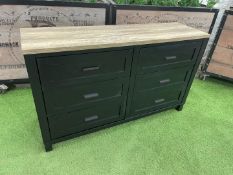 Timber 6-Draw Chest Of Drawers 1370 x 410 x 820mm