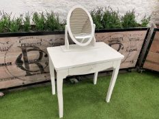 Timber Frame Single Draw Dressing Table, Complete With Mirror & Stand 800 x 480 x 1260mm
