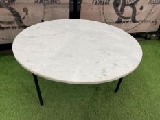 Steel Frame Marble Granite Top Circular Coffee Table 800 x 430mm
