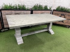 Timber Frame Steel Top Dining Table 2010 x 1010 x 770mm