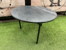 Steel Frame Slate Top Circular Coffee Table 600 x 370mm